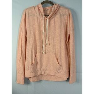 American Eagle Favorite Tee Hoodie Womens Medium Peach Slub Knit Relaxed